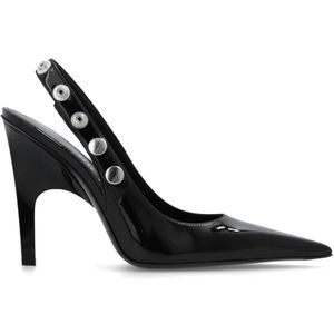 The Attico, Schoenen, Dames, Zwart, 36 EU, Leer, ‘Cosmo’ glanzende pumps