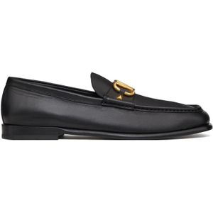 Valentino Garavani, Zwarte platte schoenen Zwart, Heren, Maat:44 EU