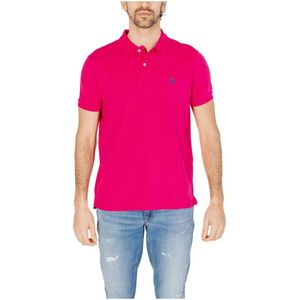 U.s. Polo Assn., Tops, Heren, Roze, S, Korte Mouw Polo Shirt