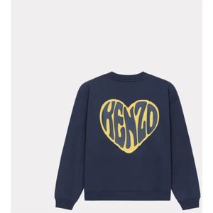 Kenzo, Sweatshirts & Hoodies, Dames, Zwart, XS, Streetwear Hart Sweater