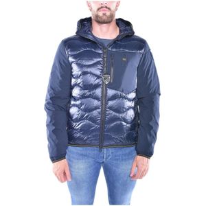 Blauer, Gewatteerde Nylon Jas met Capuchon Fw 23 Blauw, Heren, Maat:XL