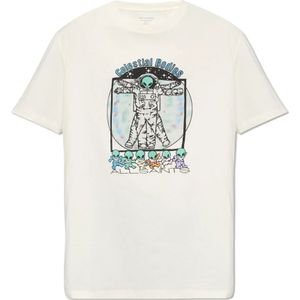 AllSaints, Tops, Heren, Beige, L, Katoen, ‘Bodies’ bedrukt T-shirt