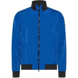 Peuterey, Jassen, Heren, Blauw, M, Nylon, Heren Glanzende Nylon Jas