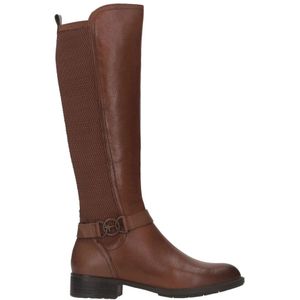 Tamaris, Schoenen, Dames, Bruin, 36 EU, Leer, Bruine Flexibele Kniehoge Laarzen voor Dames