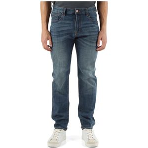 Armani Exchange, Jeans, Heren, Blauw, W34, Katoen, Slim Fit Five-Pocket Jeans