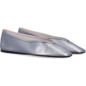 Le Monde Beryl, Schoenen, Dames, Grijs, 36 EU, Leer, Zilveren Gesloten Balletflats Luna Schoenen