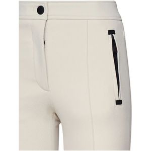 Moncler, Broeken, Dames, Wit, 2Xs, Slim-Fit Witte Broek met Room Details