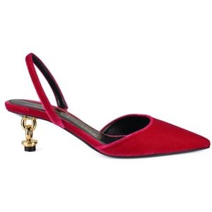 Tom Ford, Velvet Chain Pumps, Roze Glamour Rood, Dames, Maat:36 EU