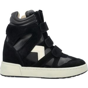 Isabel Marant, Schoenen, Dames, Zwart, 39 EU, Leer, Zwarte hoge sneakers met verborgen sleehak