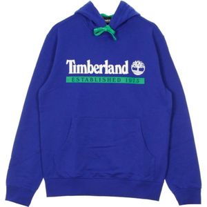 Timberland, Sweatshirts & Hoodies, Heren, Blauw, L, Lichte sweatshirt met capuchon 1973