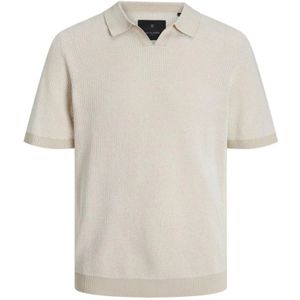 Jack & Jones, Tops, Heren, Beige, M, Split Neck Polo Shirt