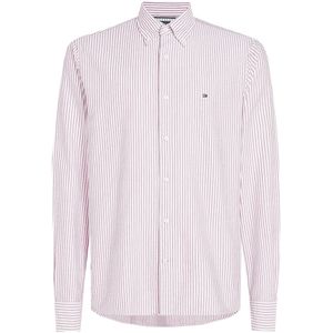 Tommy Hilfiger, Overhemden, Heren, Roze, 2Xl, Rode Oxford Streep Overhemd