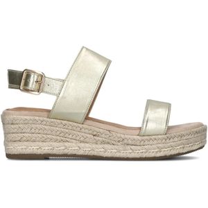 Lina Locchi, Schoenen, Dames, Geel, 37 EU, Leer, Gouden Espadrilles met Enkelband