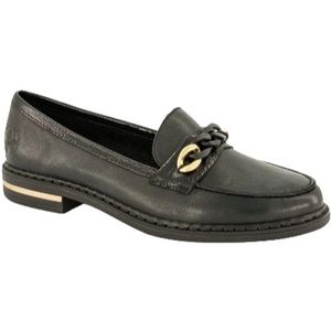 Rieker, Schoenen, Dames, Zwart, 38 EU, Leer, Stijlvolle leren loafers voor dames