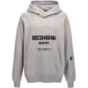 Dolce & Gabbana, Sweatshirts & Hoodies, Heren, Grijs, M, Katoen, Oversized Italiaanse Sweatshirt