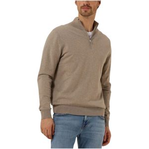 Profuomo, Truien, Heren, Beige, L, Beige Half Zip Pullover Sweater