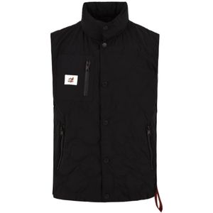 Afterlabel, Zwarte Yakutsk Gilet Jas Zwart, Heren, Maat:M