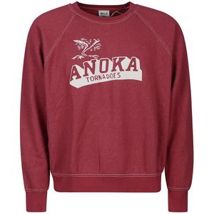 Wild Donkey, Rode Katoenen Sweatshirt met Witte Print Rood, Heren, Maat:XL