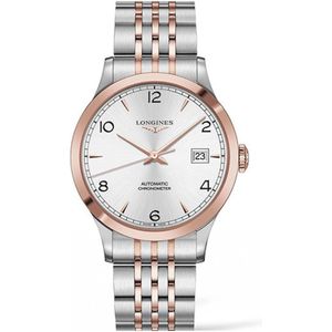 Longines, Record Automatisch Zilveren Wijzerplaat Stalen Horloge Wit, Dames, Maat:ONE Size