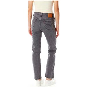 Levi's, Jeans, Dames, Grijs, W24 L32, Denim, Hoge Taille Slim-Fit Straight Jeans