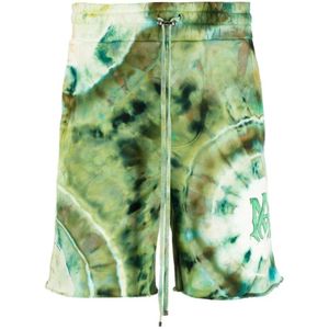Amiri, Groene Katoenen Shorts met Elastische Taille Groen, Heren, Maat:M