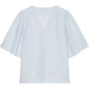 Marc O'Polo, Normale korte mouwen blouse Blauw, Dames, Maat:XS