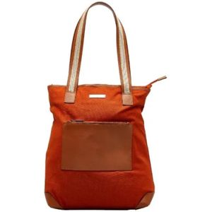 Gucci Vintage, Pre-owned, Dames, Oranje, ONE Size, Katoen, Pre-owned Canvas gucci-bags
