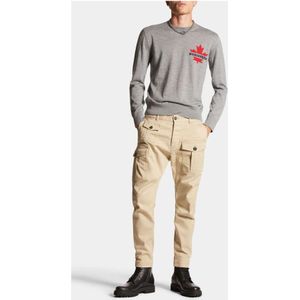 Dsquared2, Broeken, Heren, Beige, XL, Katoen, Steen Beige Cargo Broek