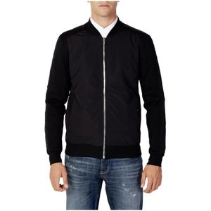 Antony Morato, Zwarte V-Hals Sweatshirt met Ritssluiting Zwart, Heren, Maat:L