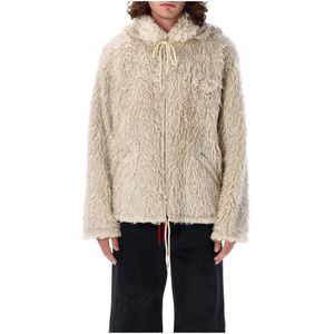 Marni, Jassen, Heren, Wit, S, Katoen, Witte Teddy Jas Buitenkleding Aw 24