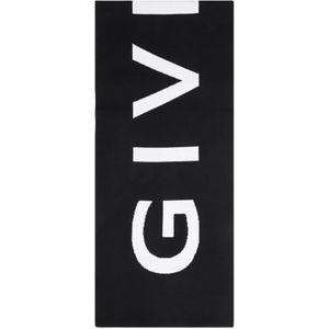 Givenchy, Accessoires, unisex, Veelkleurig, ONE Size, Wol, Zwart Wit Jaquard Sjaal