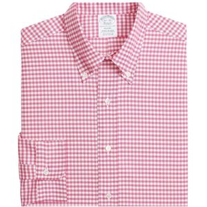 Brooks Brothers, Overhemden, Heren, Roze, 2Xl, Katoen, Regent Regelijke FIT NIONURS-overhemd, Oxford, button-down kraag