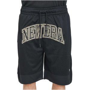 New Era, Korte broeken, Heren, Zwart, XS, Polyester, Oversize Zwarte Heren Shorts