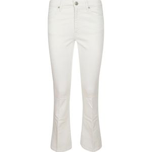 Dondup, Jeans, Dames, Wit, W28, Katoen, Stijlvolle Slim-Fit Witte Katoenen Denim Jeans