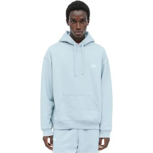 Patta, Logo Print Hoodie van Katoen Fleece Blauw, Heren, Maat:L