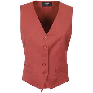 Max Mara Weekend, Jassen, Dames, Oranje, L, Wol, Mouwloos Wollen Vest in Coccio Kleur