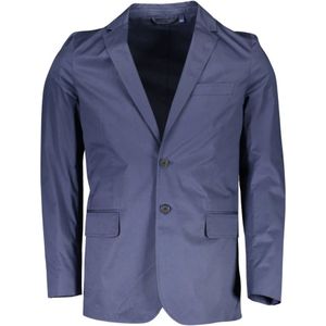 Gant, Jassen, Heren, Blauw, L, Katoen, Elegante Klassieke Katoenmix Jas