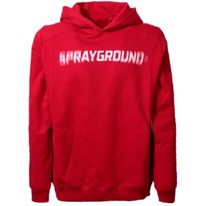 Sprayground, Sweatshirts & Hoodies, Heren, Rood, L, Katoen, Rode Logo Print Hoodie