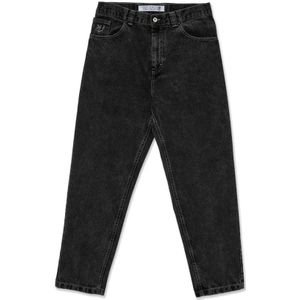 Polar Skate Co., Katoenen Denim Jeans met Borduursel Zwart, Heren, Maat:W30
