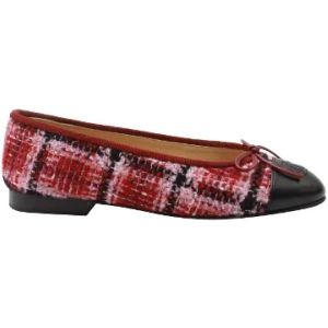 Chanel Vintage, Tweedehands platte zool schoenen Rood, Dames, Maat:36 EU
