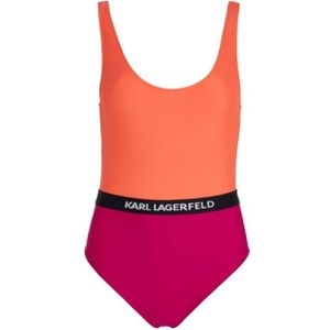 Karl Lagerfeld, Badkleding, Dames, Oranje, S, Kostuum Kleurblok