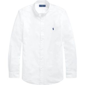 Polo Ralph Lauren, Overhemden, Heren, Wit, L, Katoen, Slim Fit Stretch Katoenen Overhemd