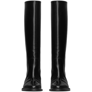 Saint Laurent, Schoenen, Dames, Zwart, 36 1/2 EU, Stijlvolle Zwarte Leren Enkellaarzen