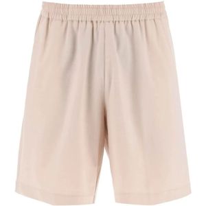Bonsai, Korte broeken, Heren, Beige, XL, Wol, Wollen stretch shorts