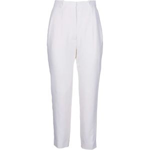 Alexander McQueen, Broeken, Dames, Wit, M, Slimme Crepe Cigarette Broek