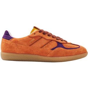 Alohas, Schoenen, Dames, Oranje, 37 EU, Suède, Oranje Leren Sneakers