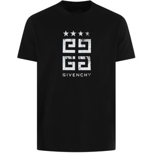 Givenchy, Tops, Heren, Zwart, 2Xl, Slimfit Logo T-Shirt Zwart