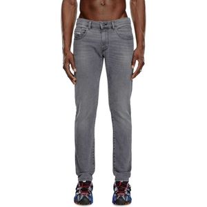 Diesel, Jeans, Heren, Grijs, W31 L30, Katoen, Slim-Fit Rits Jeans 2019