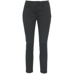 Dondup, Broeken, Dames, Grijs, W31, Slim Fit Cropped Chino Broek