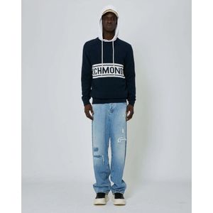 John Richmond, Truien, Heren, Veelkleurig, S, Katoen, Bicolor Logo Print Hoodie